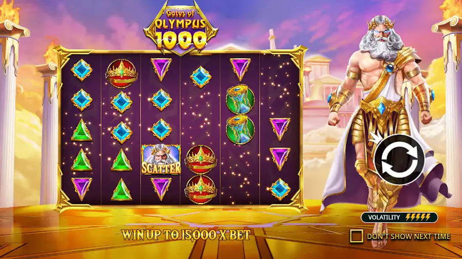 Gates of Olympus 1000 Gameplay Screenshot